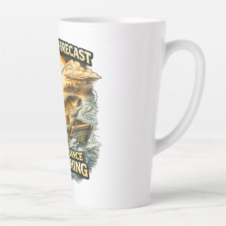 Taza De Café Latte Funny Fishing T-Shirt – Weekend Forecast 100% Chan