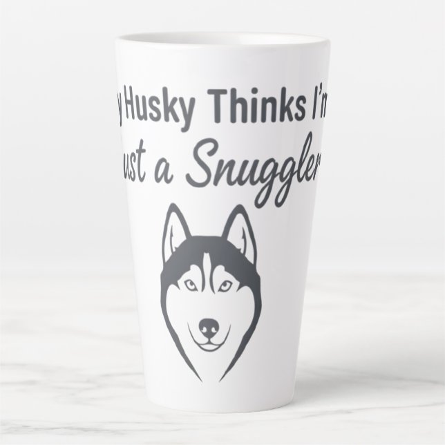 Taza De Café Latte Funny Husky Dog Snuggler (Anverso)