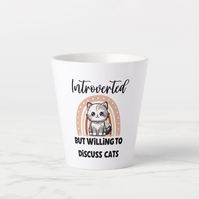 Taza De Café Latte Funny Introvert Cat Lover Quote (Anverso)