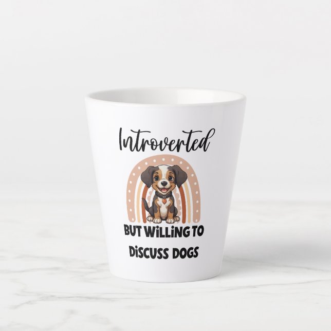 Taza De Café Latte Funny Introvert Dog Lover Quote (Anverso)