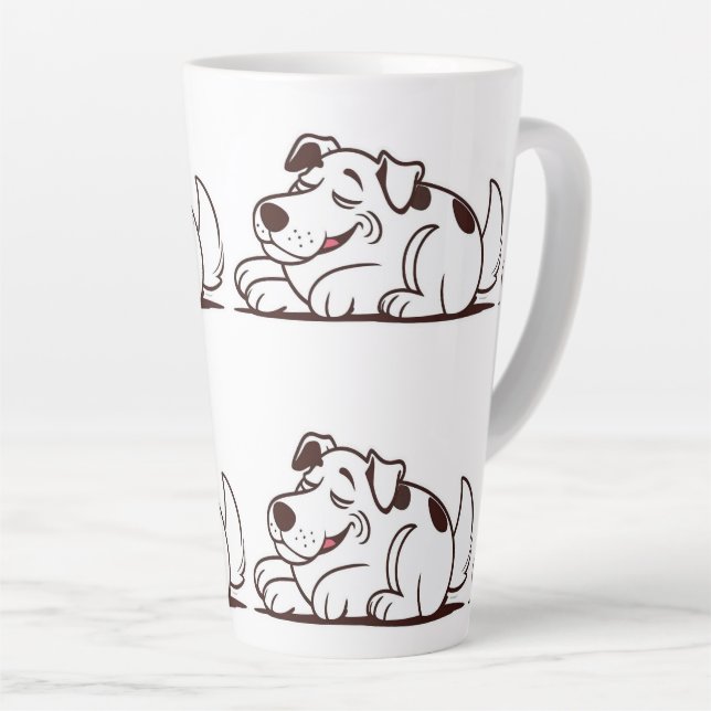 Taza De Café Latte Funny Lazy Dog Design (Ángulo derecho)