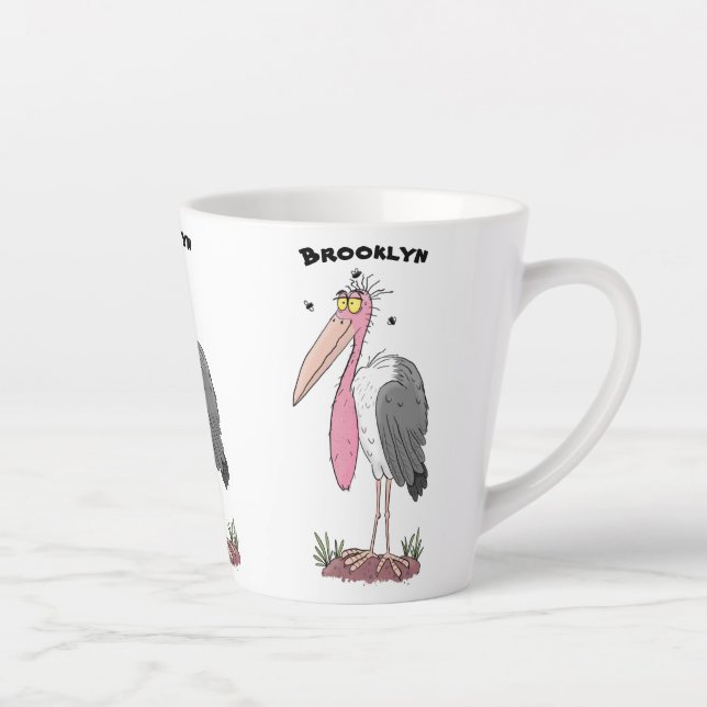 Taza De Café Latte Funny marabou stork personalizado (Derecha)