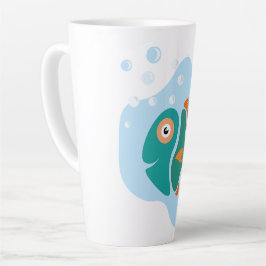Taza De Café Latte Funny Pescado Elegante
