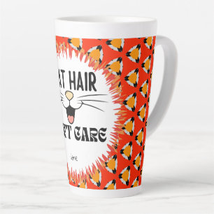 Taza De Café Latte Funny Red Naranja Black Cat Lover