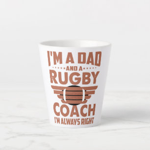 Taza De Café Latte Funny Rugby Dad y Rugby Coach