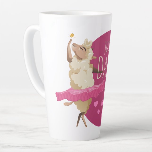 Taza De Café Latte Funny Sheep Message - Just Dance About It 1 (Ángulo izquierdo)