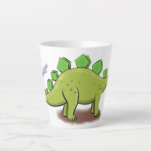 Taza De Café Latte Funny stegosaurus dinosaur personalizado (Anverso)