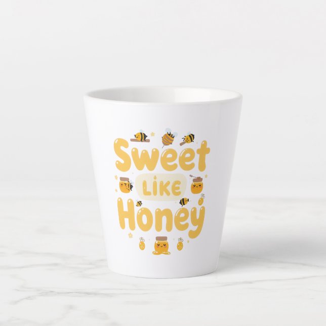 Taza De Café Latte Funny "Sweet Like Honey" Bumblebee (Anverso)