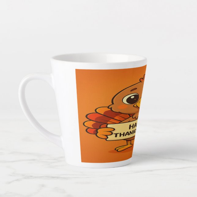 Taza De Café Latte Funny Thanksgiving Turkey Latte Mug (Izquierda)