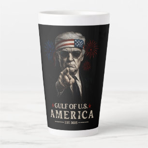 Taza De Café Latte Funny Trump Golfo De Estados Unidos 2025 4 De Juli