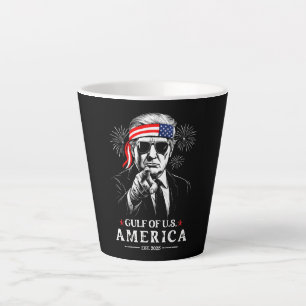Taza De Café Latte Funny Trump Golfo De Estados Unidos 2025 4 De Juli