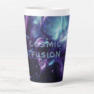 Taza De Café Latte Fusión Cósmica Galaxia Púrpura Abstracta Celestial