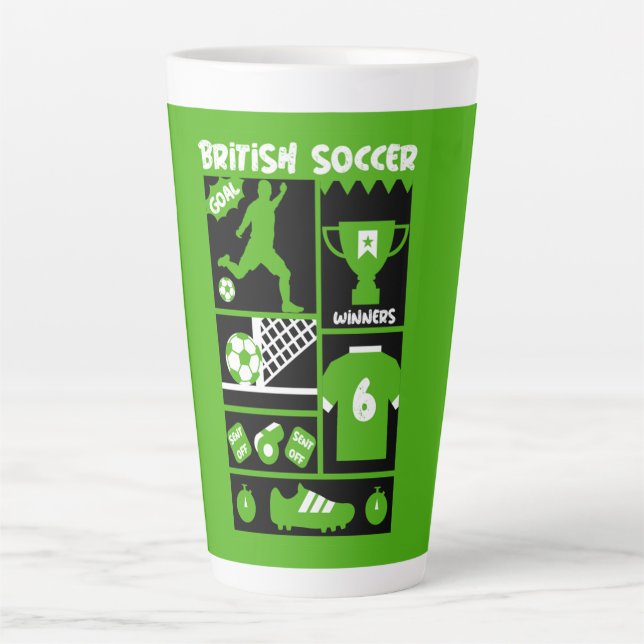 Taza De Café Latte Fútbol británico (Anverso)