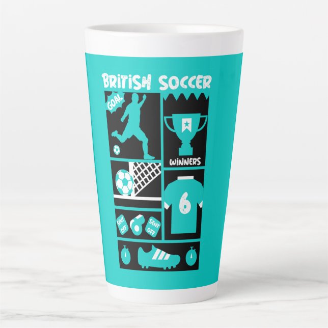 Taza De Café Latte Fútbol británico (Anverso)