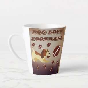 Taza De Café Latte Fútbol divertido fútbol marrón Perro Deportivo Mam