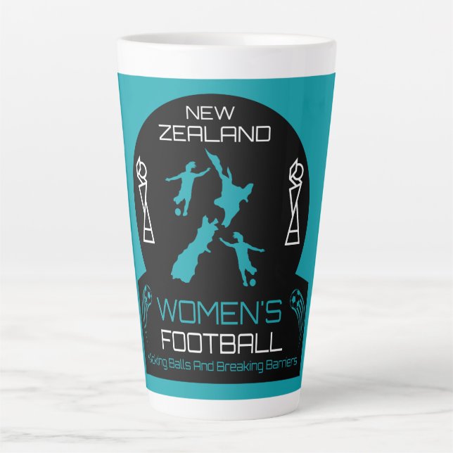 Taza De Café Latte Fútbol femenino de Nueva Zelanda (Anverso)