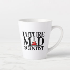 Taza De Café Latte Futuro científico loco gracioso con un batidor de 