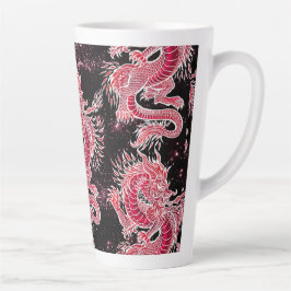 Taza De Café Latte Galaxia del Dragón Rojo