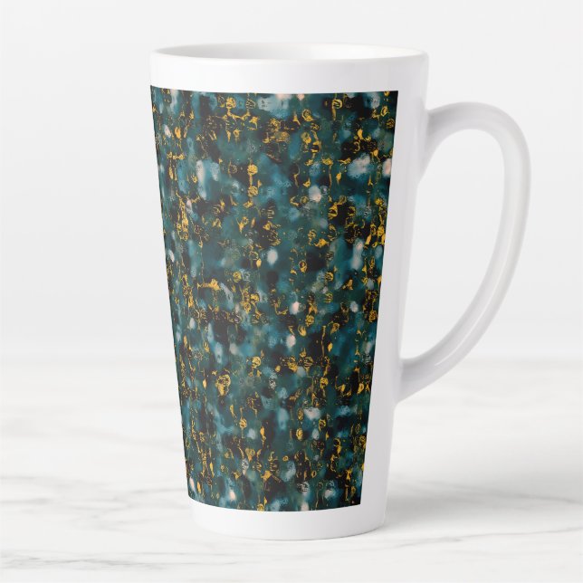 Taza De Café Latte Galaxies Black Blue & Gold (Derecha)