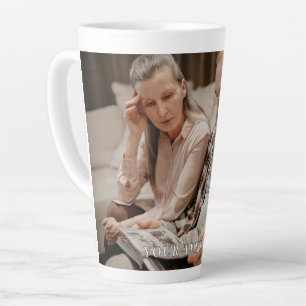 Taza De Café Latte Galería de Fotos Personalizada y Texto Personaliza