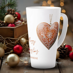 Taza De Café Latte Galleta de Navidad Rústica Decorada Tradicional