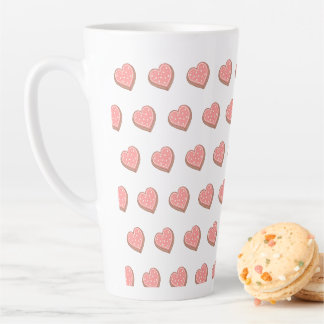 Taza De Café Latte Galletas en forma de corazón