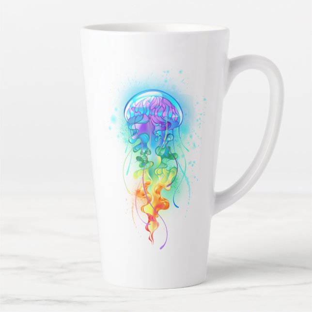 Taza De Café Latte Gallito arcoiris (Derecha)