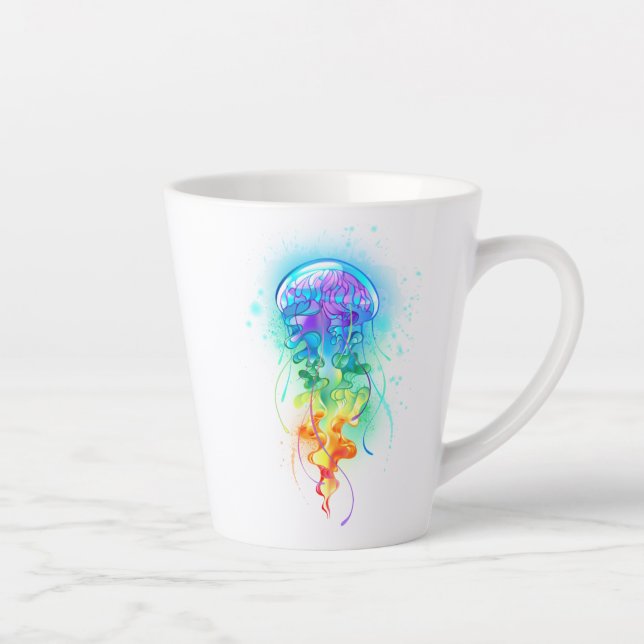 Taza De Café Latte Gallito arcoiris (Derecha)