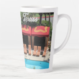 Taza De Café Latte Galveston, Texas - Hotel San Luis Sundeck -