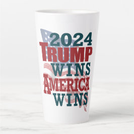 Taza De Café Latte Gana Trump 2024 - Estados Unidos gana