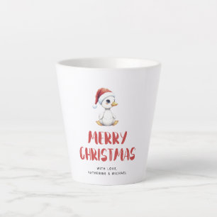 Taza De Café Latte Ganso Pato de Navidad Personalizado Acuarela