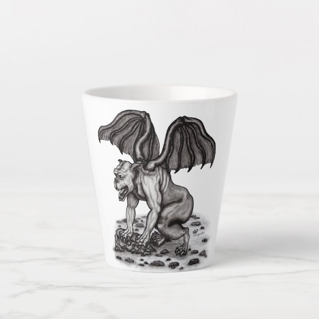 Taza De Café Latte Gargola Golem (Anverso)