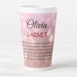 Taza De Café Latte Garnet Birthstone 