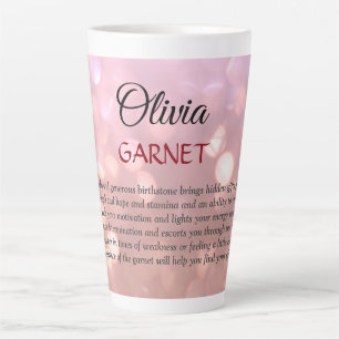 Taza De Café Latte Garnet Birthstone