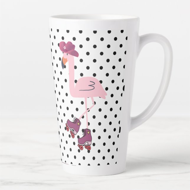 Taza De Café Latte garza rosa (Derecha)