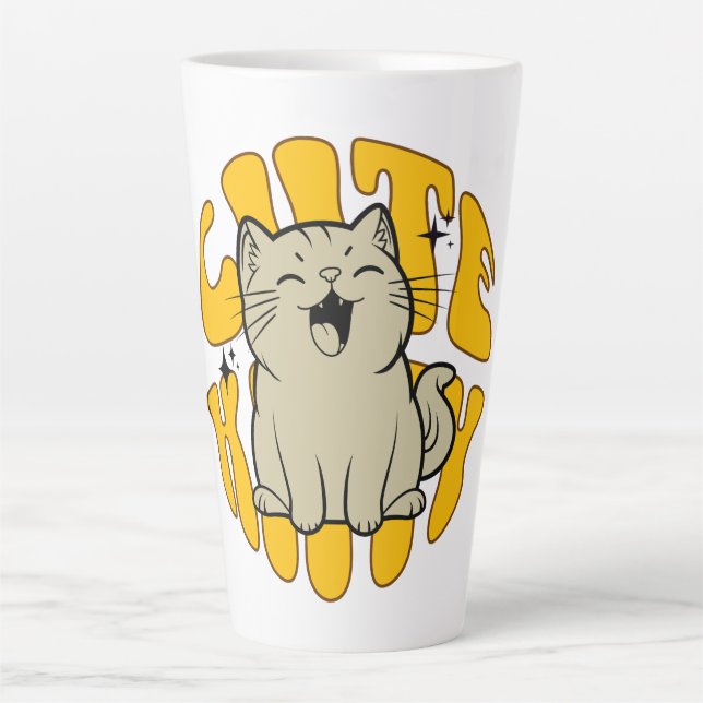 Taza De Café Latte Gatito Adorable (Anverso)