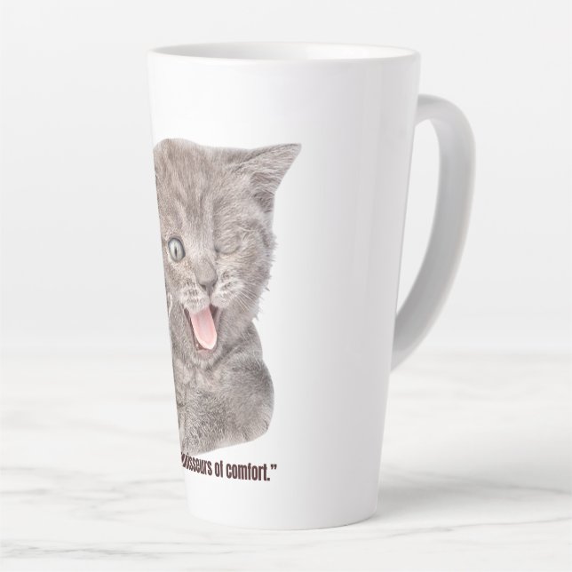 Taza De Café Latte gatito estúpido (Ángulo derecho)