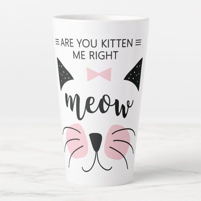 Taza De Café Latte Gatito Me Derecha Meow Latte Mug (Anverso)