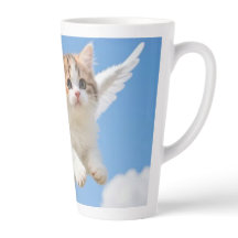 Gatito Volador Adorable Calico Tabby Cielo Azul