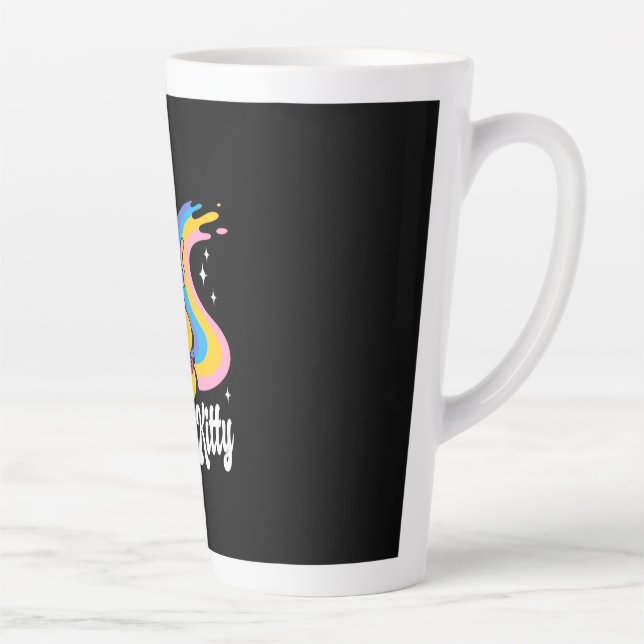 Taza De Café Latte Gato astronauta espacial (Derecha)