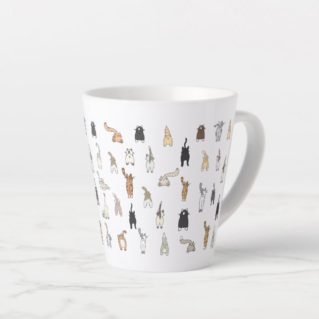 Taza De Café Latte Gato Butts, Gente Loca, Gato Gatito Gatito, Gato F (Ángulo derecho)