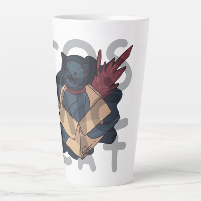 Taza De Café Latte Gato cósmico (Anverso)