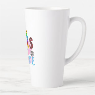 Taza De Café Latte Gato de arte jacta bendice a casa_2