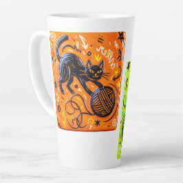 Taza De Café Latte Gato de dos tonos