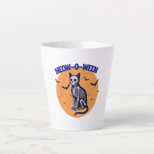 Taza De Café Latte gato de Halloween