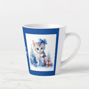 Taza De Café Latte Gato de navidades