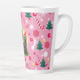 Taza De Café Latte Gato de Navidades rosados
