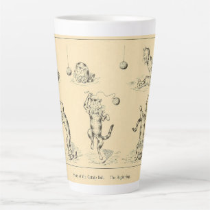 Taza De Café Latte Gato divertido de vintage