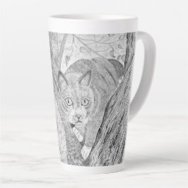 Taza De Café Latte Gato en un árbol