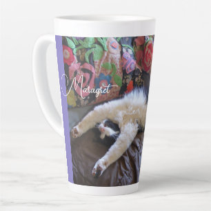 Taza De Café Latte Gato esmoquin lindo haciendo una ola mexicana Gato